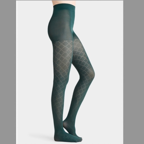 Mossy green diamonds tights made in Italy NWT - Picture 1 of 6